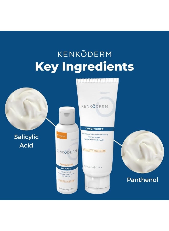 Kenkoderm Psoriasis Therapeutic Shampoo with 3% Salicylic Acid - 4 oz | 1 Bottle | Dermatologist Developed | Fragrance + Color Free - Image 4